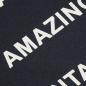 Preview: Sweat Stoff Textprint Amazing schwarz ecru - Bio